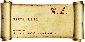 Mitru Lili névjegykártya